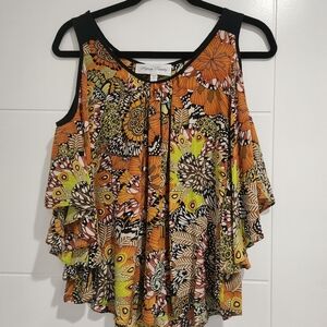 Fifteen TwentyFloral Cold Shoulder Top